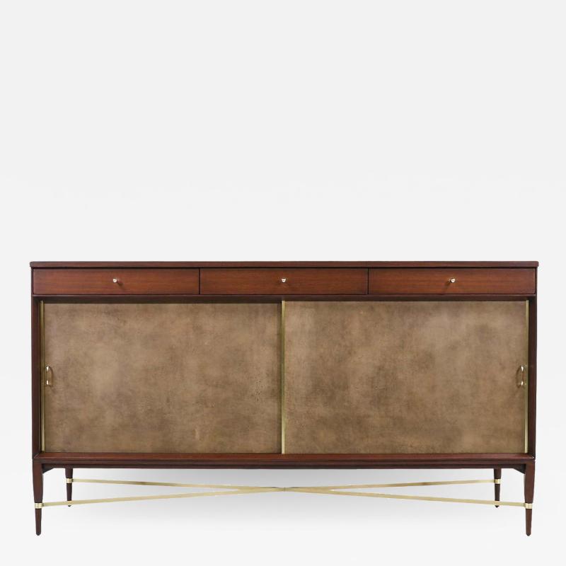 Paul McCobb Paul McCobb Irwin Collection Credenza Brass Accents Leather Calvin Furniture