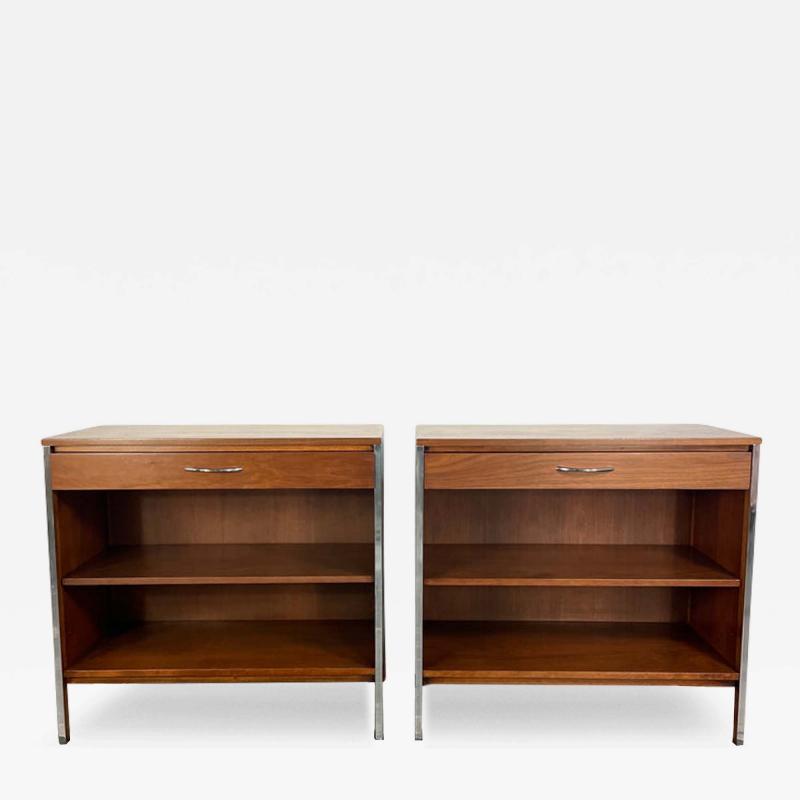 Paul McCobb Paul McCobb Pair of Cabinets in Walnut and Aluminium