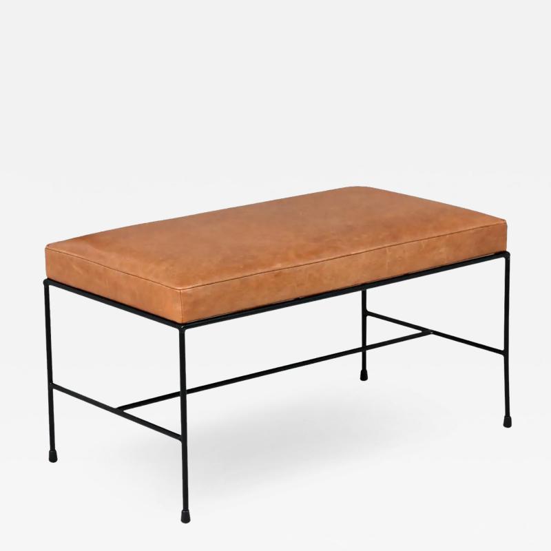 Paul McCobb Paul McCobb Planner Group Leather Iron Bench for Winchendon Furniture