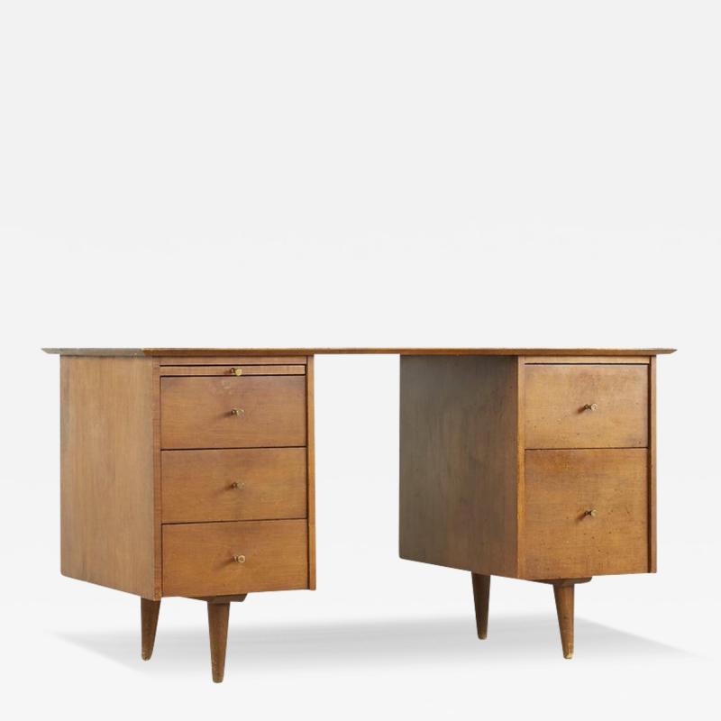 Paul McCobb Paul McCobb Planner Group Mid Century Double Pedestal Desk