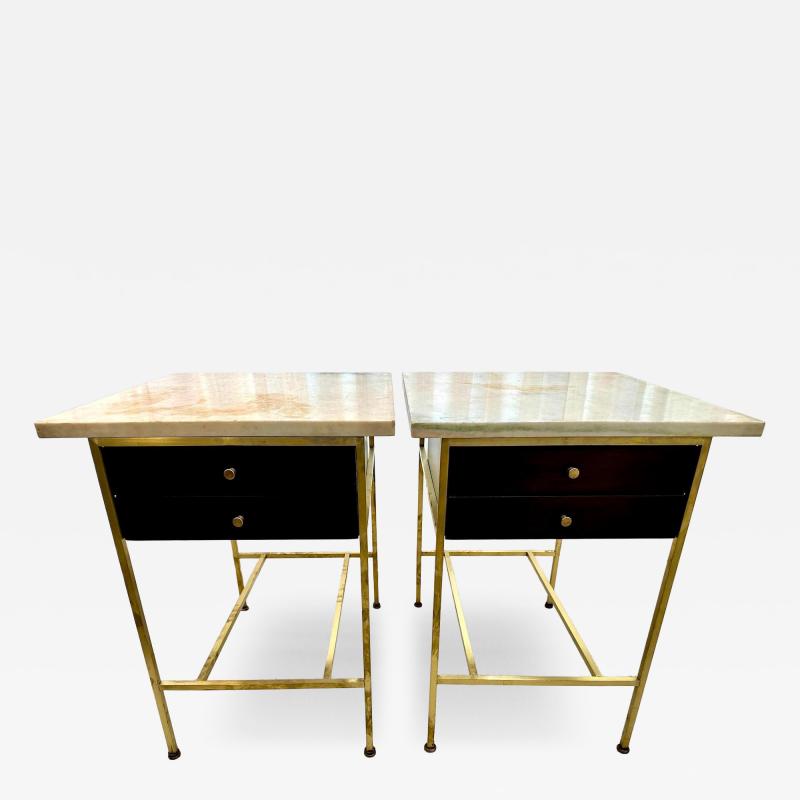 Paul McCobb Paul McCobb Side Tables 8712 with Original Marble Tops PAIR