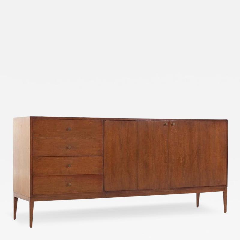 Paul McCobb Paul McCobb Style West Michigan Mid Century Walnut and Brass Lowboy Dresser