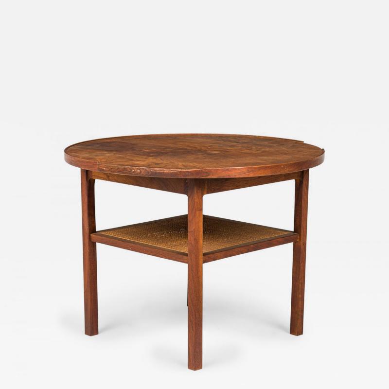 Paul McCobb Paul McCobb for Calvin Furniture Co American Mid Century Circular Walnut and Ca