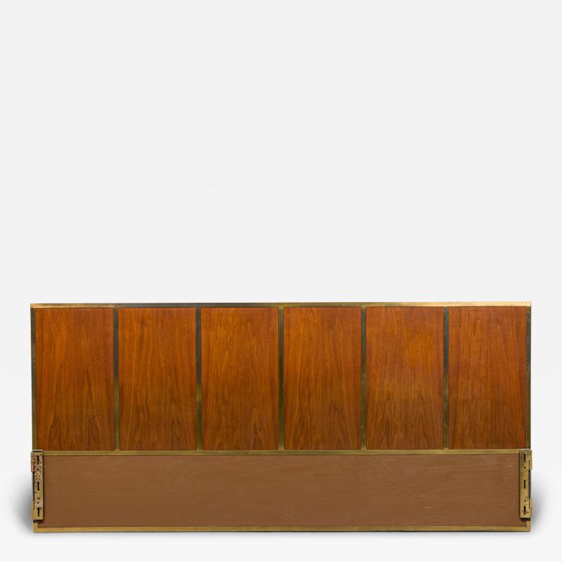 Paul McCobb Paul McCobb for Calvin Furniture Company Brass Walnut King Size Headboard