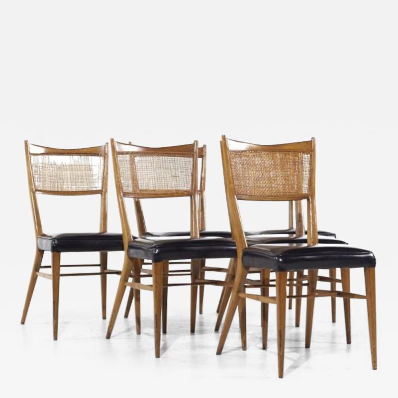 Paul McCobb Paul McCobb for Calvin Mahogany and Cane Dining Chairs Set of 6