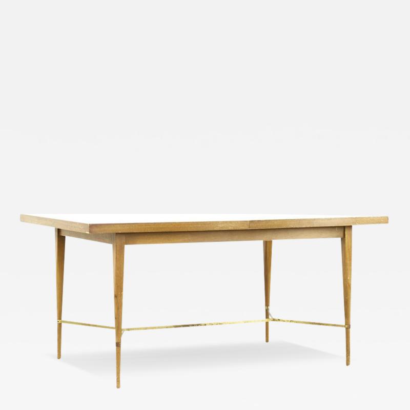 Paul McCobb Paul McCobb for Calvin Mid Century Brass and Mahogany Dining Table with Leaves