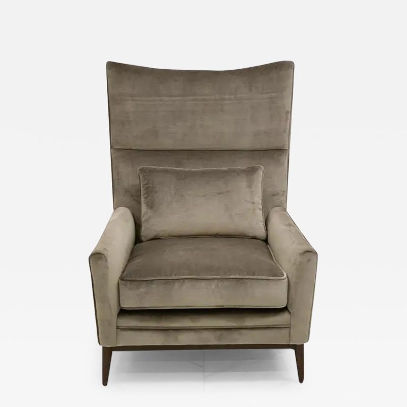 Paul McCobb Paul McCobb for Directional 314 Model High Back Lounge Chair in Grey Velvet