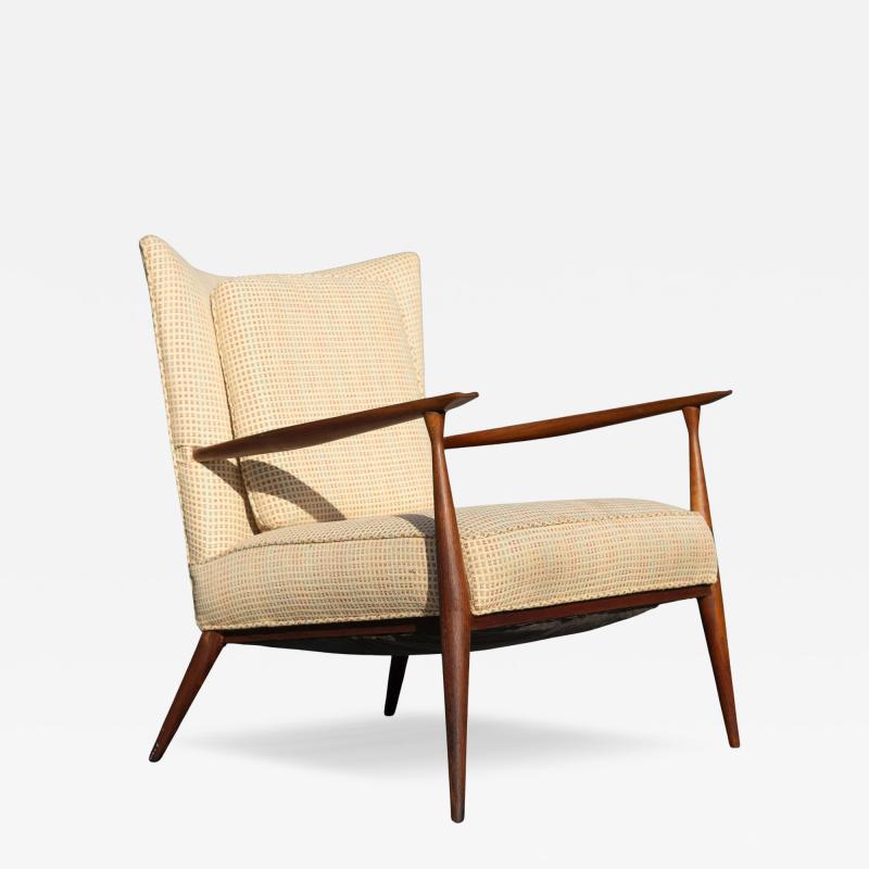 Paul McCobb Paul McCobb for Directional Model 1321 Lounge Chair in Walnut Light Upholstery