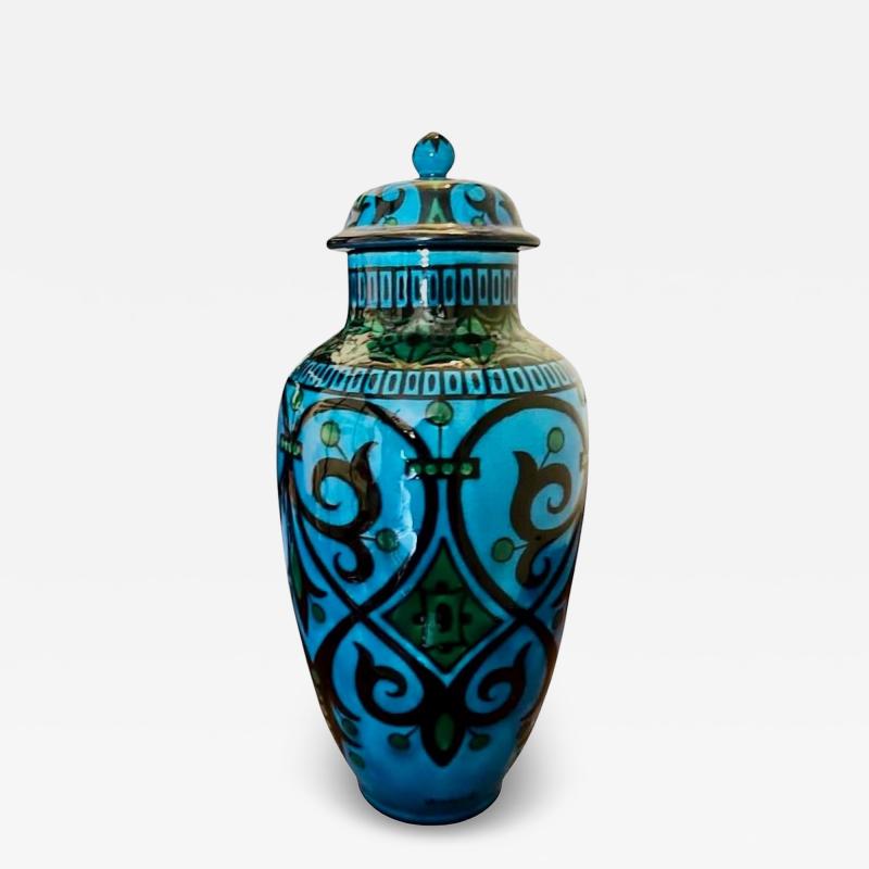 Paul Milet Paul Milet for S vres Lidded Amphora Vase Decorated by L Bourgeot France