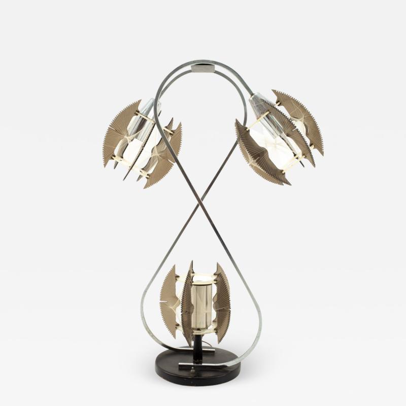 Paul Secon for Sompex Mid Century String and Chrome Lamp