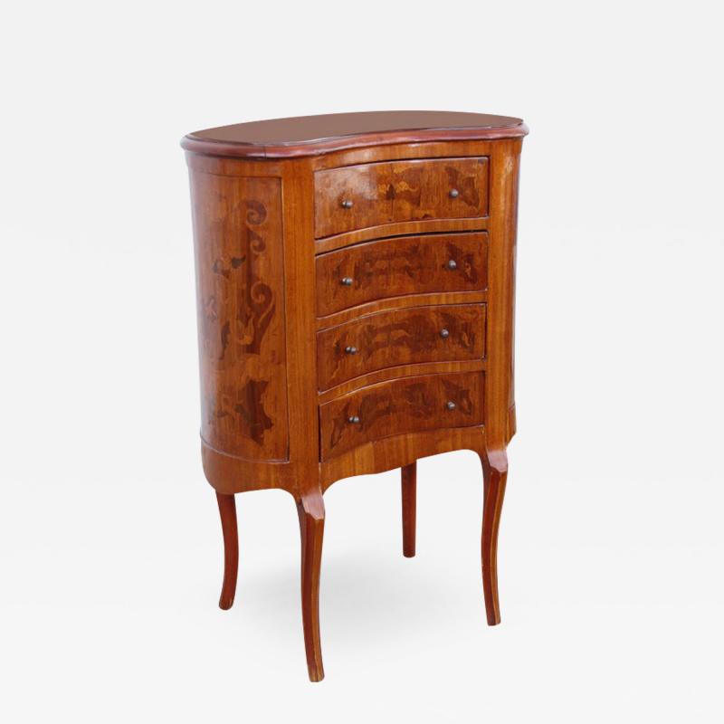 Paul Sormani Early 20th Century French Louis XVI Style Kidney Shaped Nightstand