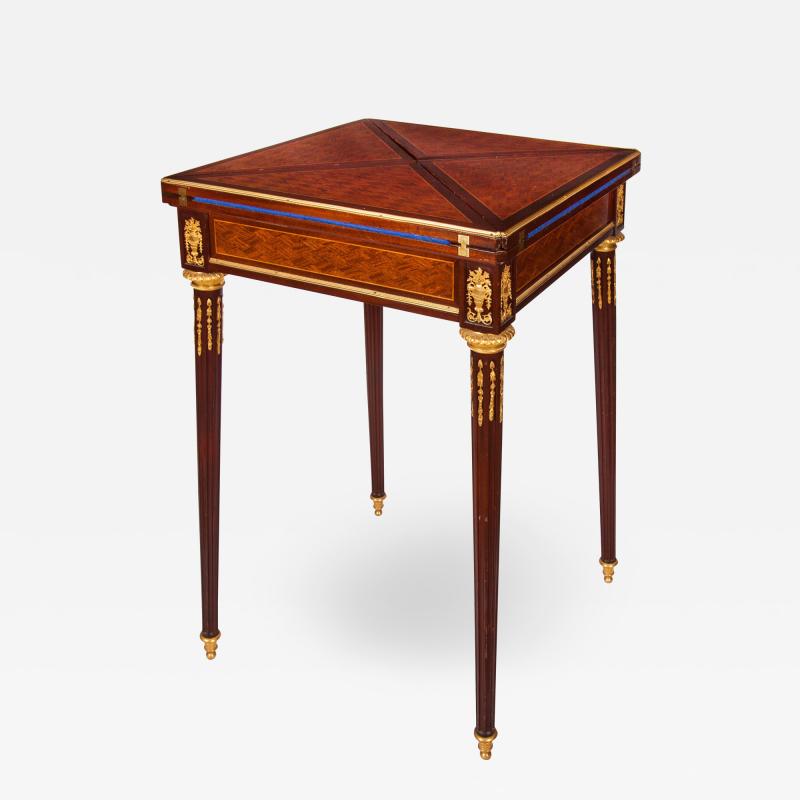 Paul Sormani Ormolu rosewood and mahogany antique card table by Sormani