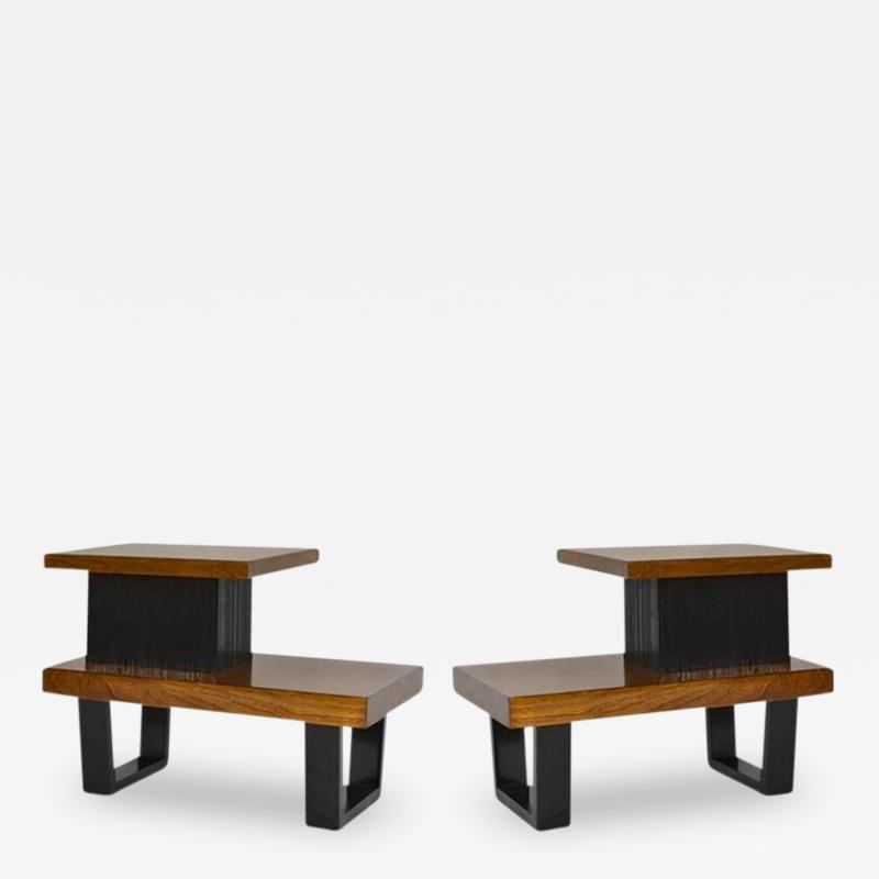 Paul T Frankl Paul Frankl Tiered Walnut Side Tables