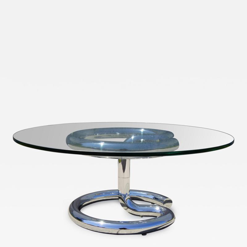 Paul Tuttle Glass and Chrome Anaconda Coffee Table by Paul Tuttle for Str ssle