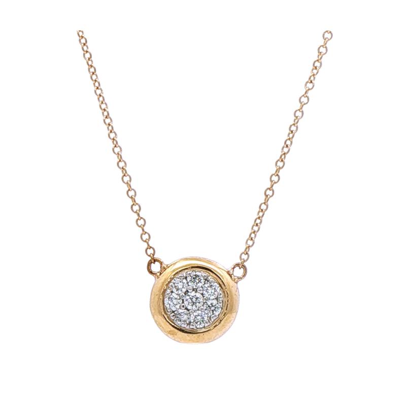 Pave Diamond Donut Pendant 18kt Yellow Gold