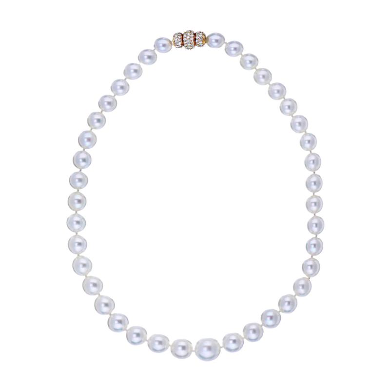 Pearl 18K Yellow Gold 10mm to 14mm Graduating Pearl Necklace