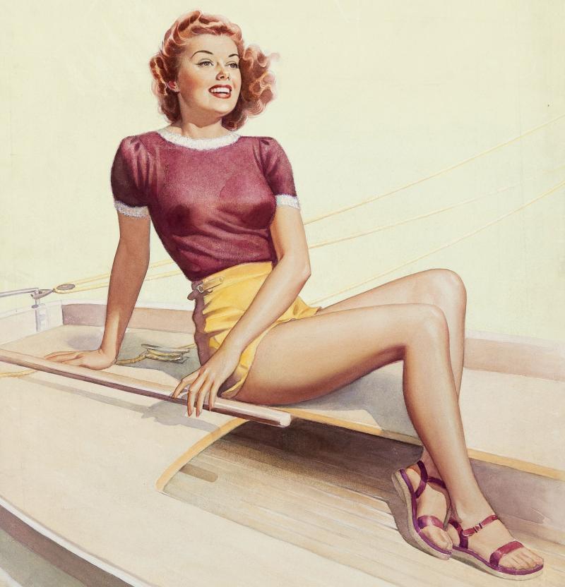 Pearl Frush Female Pin Up Artist Smooth Sailing Sweethearts of Sport