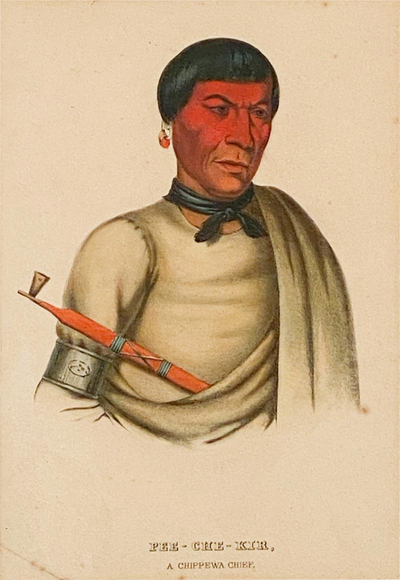 Pee Che Kir A Chippeway Chief McKenney Hall Engraving of a Native American