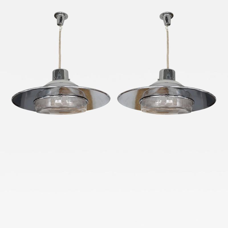 Pendant Light UFO Murano Glass and Metal Italy 1970s