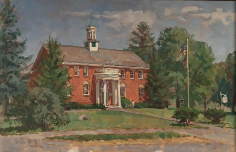 Pennsylvania Artist Bertha Ottilie Stammler Townsend Architectural Oil Painting