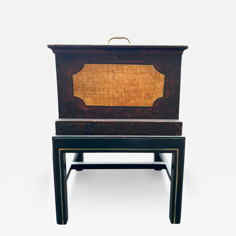 Pennsylvania Sponge Decorated Box on Later Stand