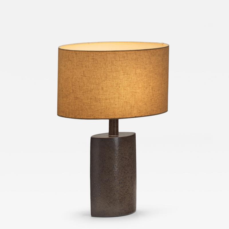 Per Linnemann Schmidt Brown Glazed Stoneware Table Lamp by Per Linneman Schmidt Denmark 1970s