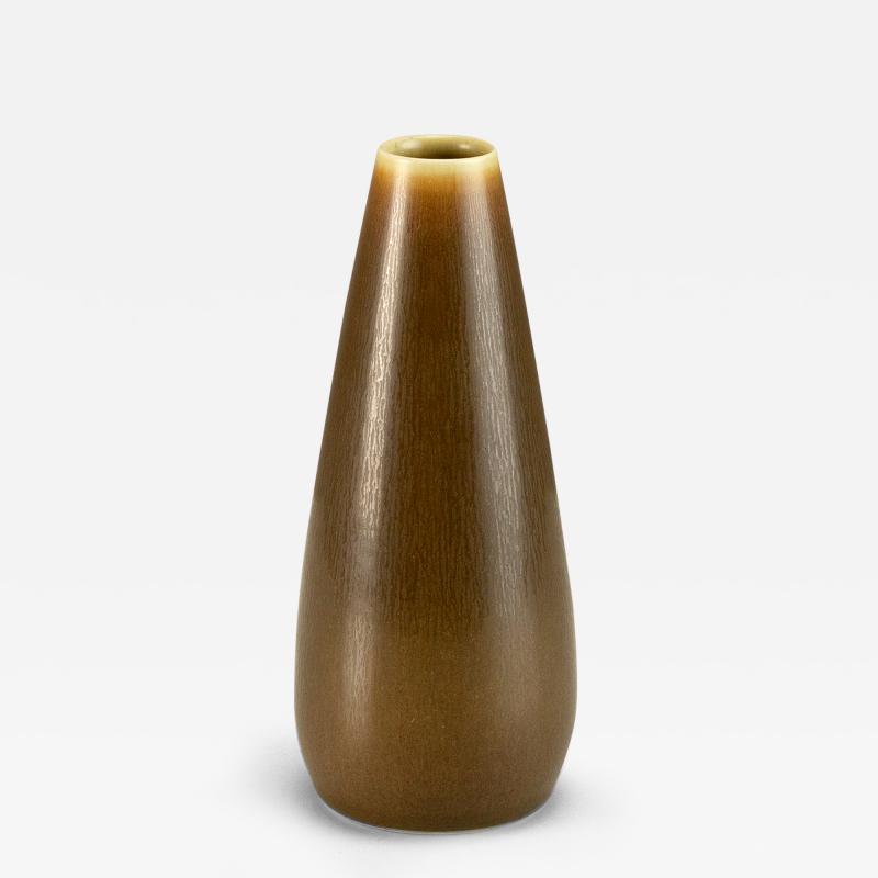 Per Linnemann Schmidt Ochre Hare s Fur Glaze Model 1166 Vase by Palshus Denmark 1960s