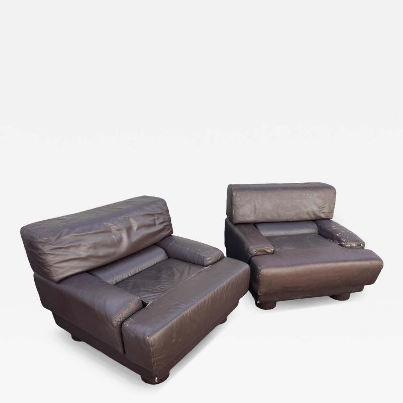 Percival Lafer Pair of Percival Lafer Leather lounge chairs Sofa and Loveseat also available 