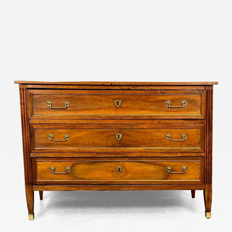 Period 18th Century French Louis XVI Mahogany Commode Chest Bronze Accent