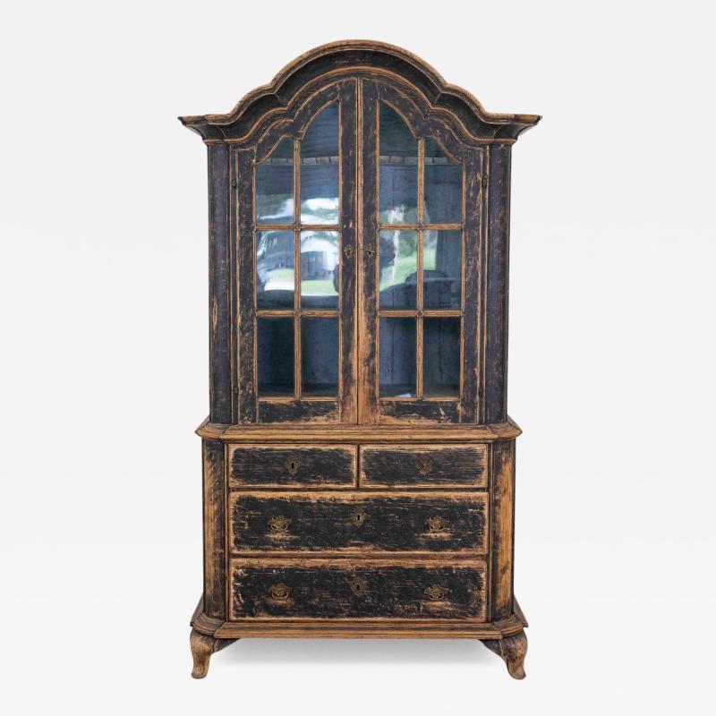 Period Rococo Cabinet with Glass Doors circa 1820