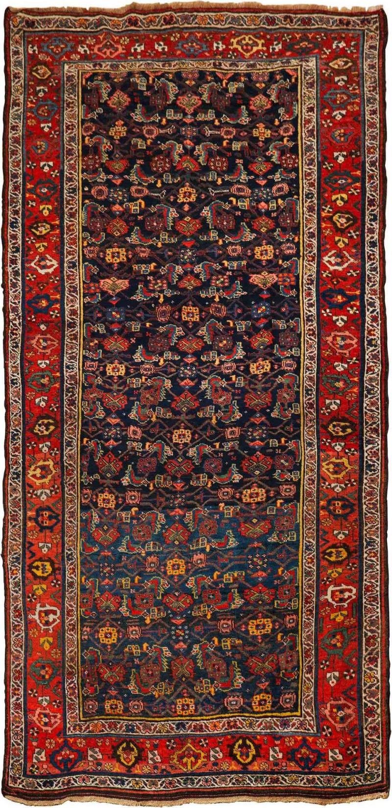 Persian Antique Bidjar Bijar Runner Rug Carpet circa 1920 9 25 x 4 5