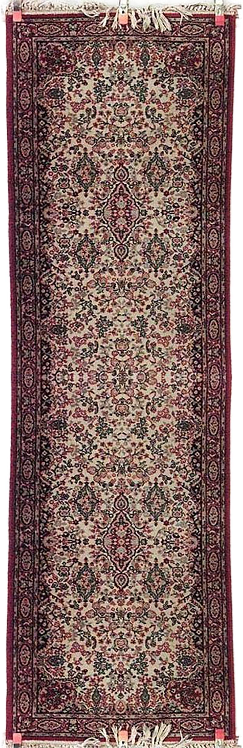 Persian Red and Beige Wool Runner Carpet