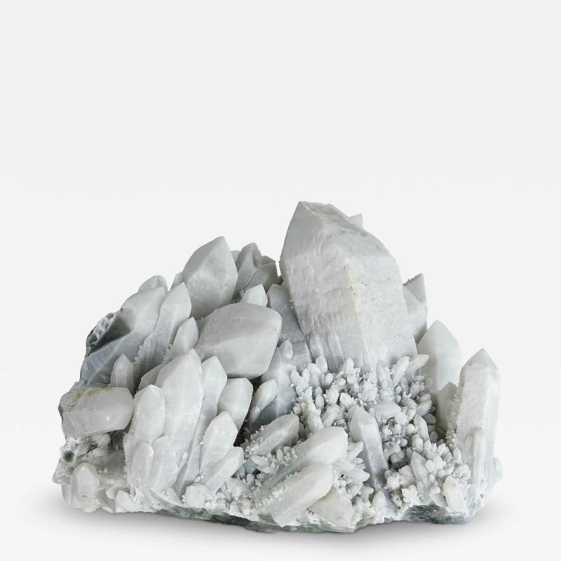 Peruvian White Frosted Quartz Crystal Cluster Weighing 12 Pounds