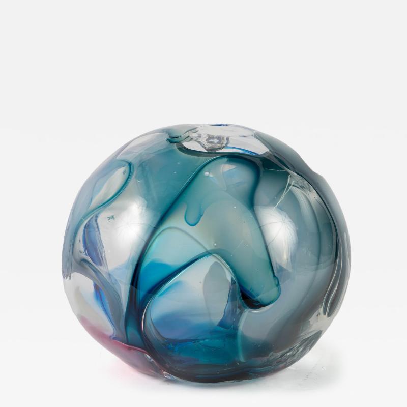 Peter Bramhall Large Glass Orb Sculpture by Peter Bramhall 1994