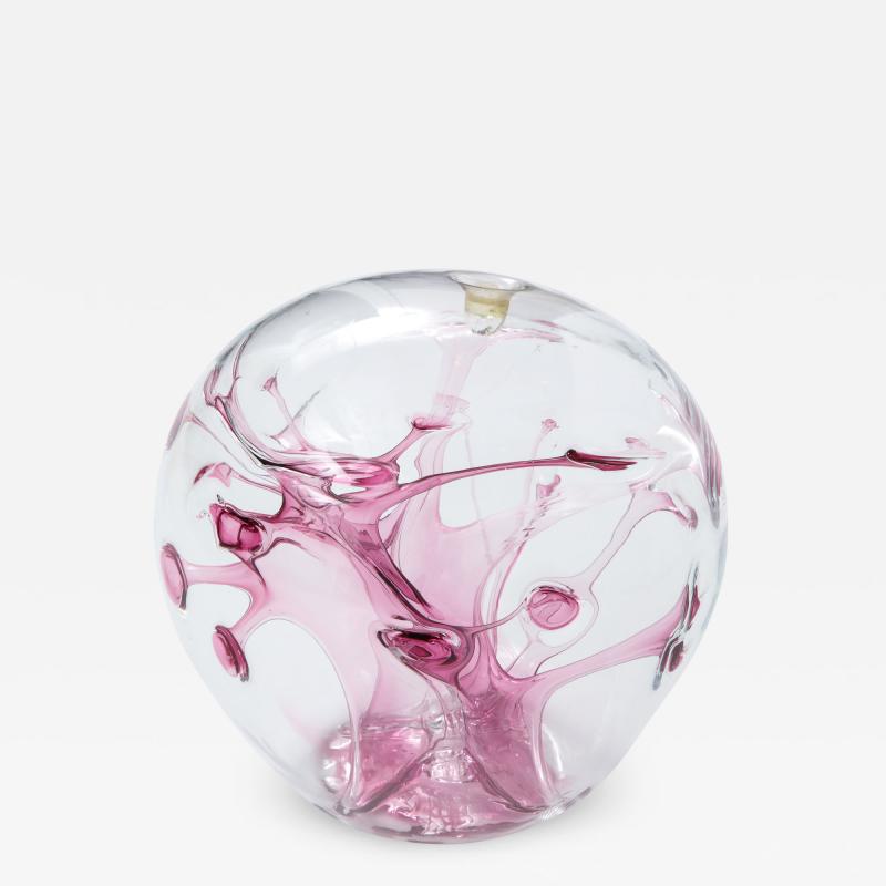 Peter Bramhall Peter Bramhall Pink Glass Orb Sculpture