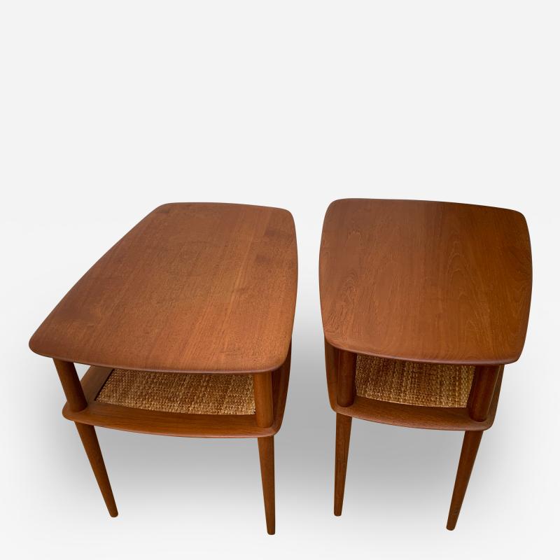 Peter Hvidt Orla M lgaard Nielsen Pair of Teak Side Tables by Hvidt Molgaard Nielson