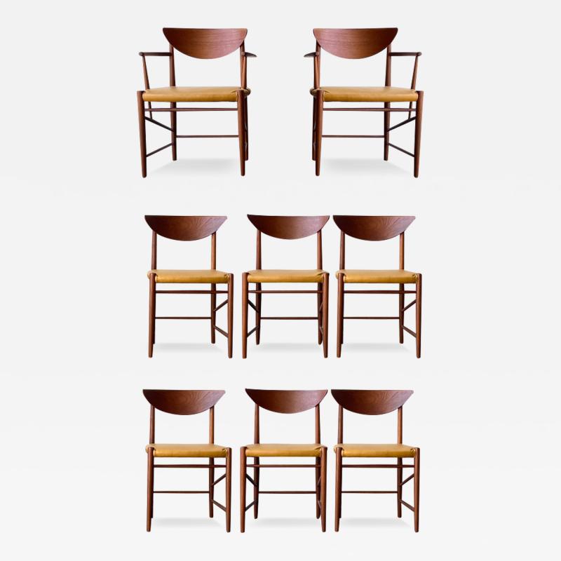 Peter Hvidt Orla M lgaard Nielsen Set of 8 dining chairs in teak by Peter Hvidt Orla M lgaard Nielsen for S borg