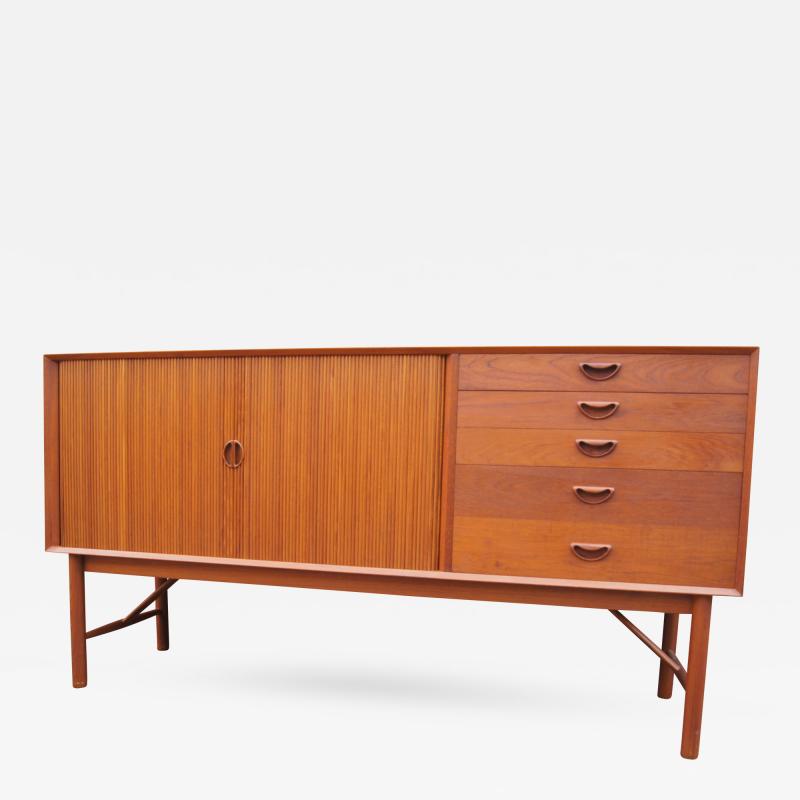 Peter Hvidt Orla M lgaard Nielsen Teak Cabinet with Tambour Doors by Peter Hvidt and Orla M lgaard Nielsen
