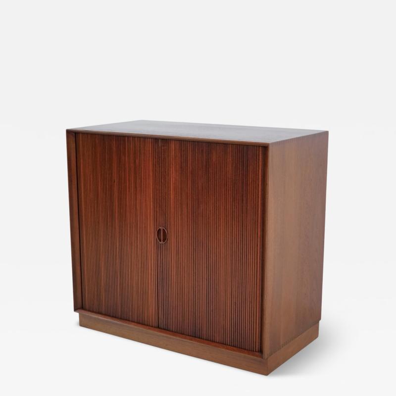 Peter Hvidt Scandinavian Modern Double Tambour Door Cabinet Designed by Peter Hvidt