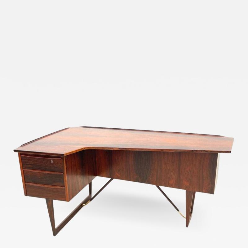 Peter L vig Nielsen Peter Lovig Nielsen Mid Century Scandinavian Boomerang Desk by Peter L vig Nielsen