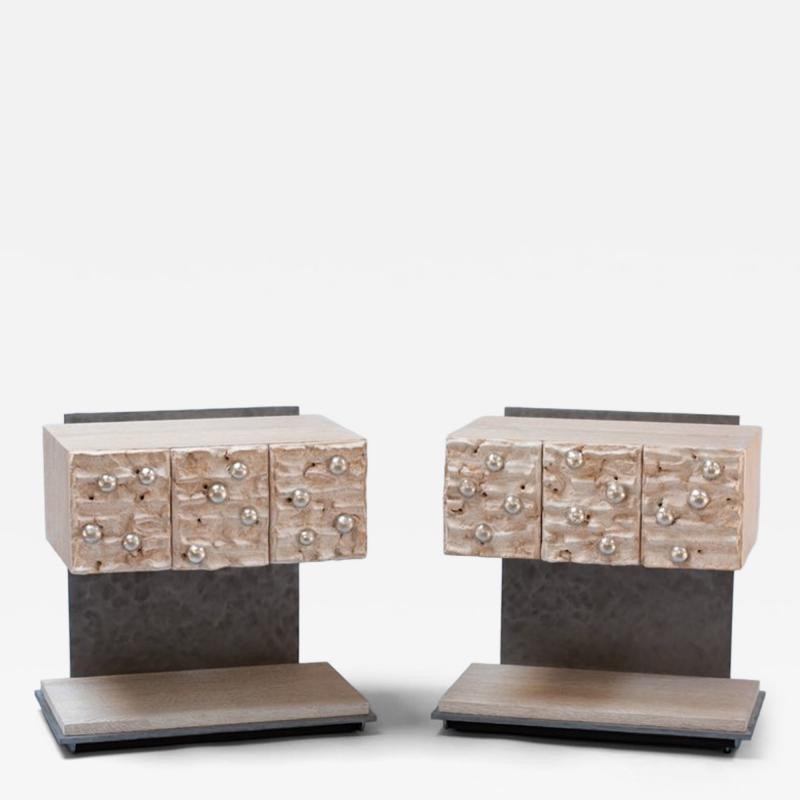 Peter Lane Peter Lane Sandblasted Oak Bed Side Tables 2023