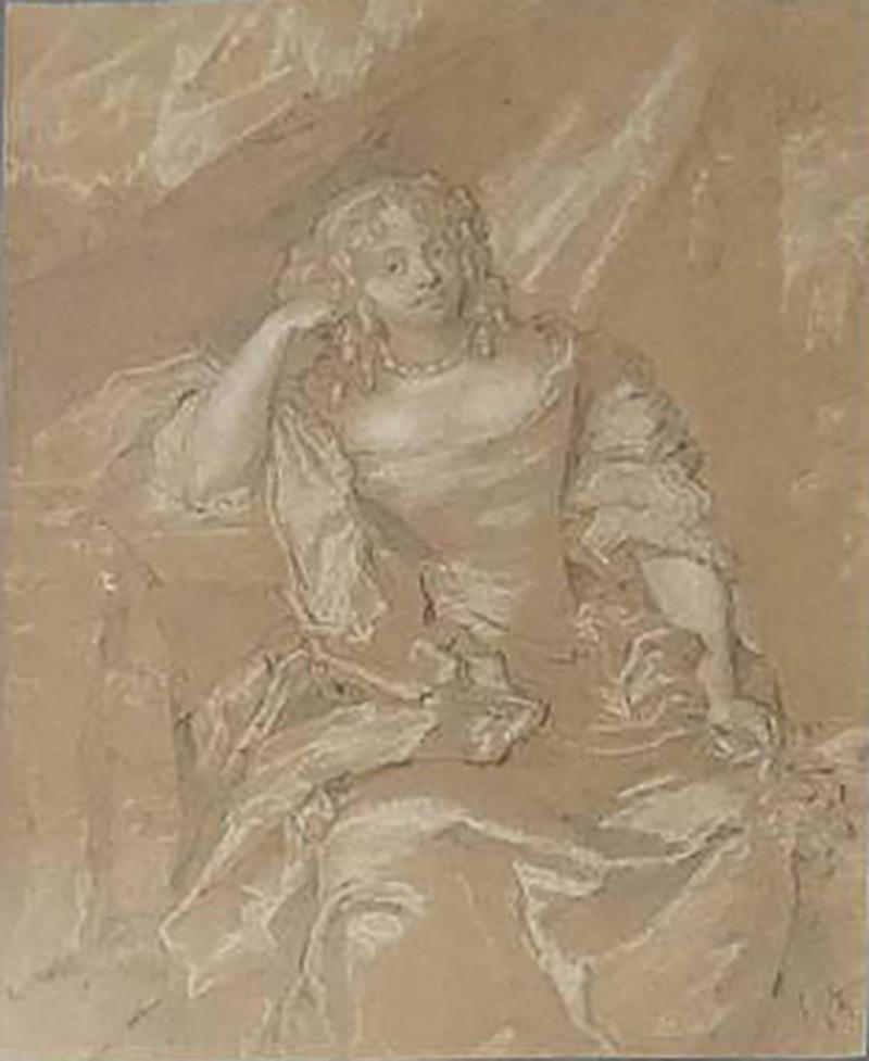 Peter Lely Old Master Portrait Drawing School of Sir Peter Lely