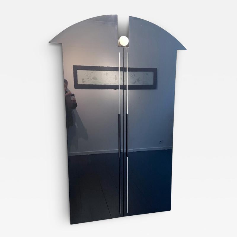 Peter Maly Black Mirrored Sliding Door Cabinet by Peter Maly for Interl bke