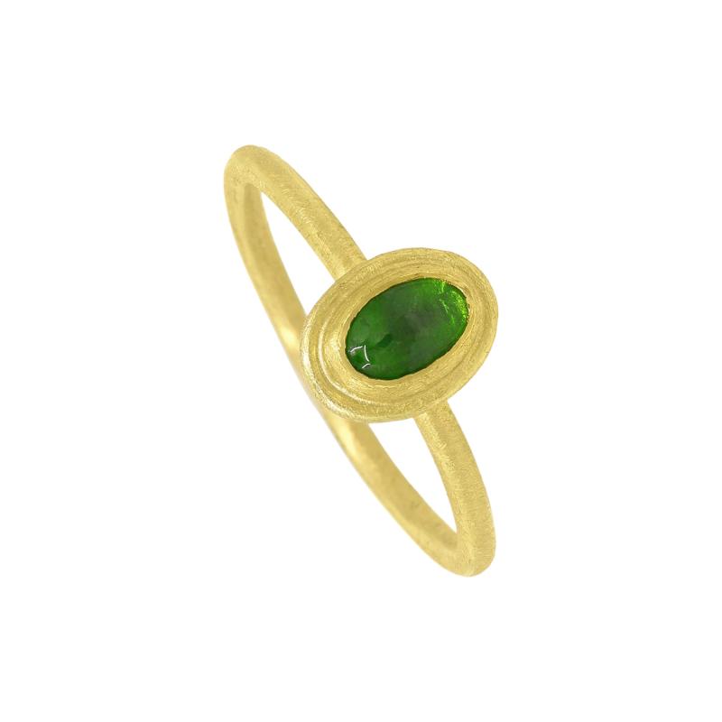 Petra Class Petra Class Emerald Cabochon Gold Oval Stack Ring