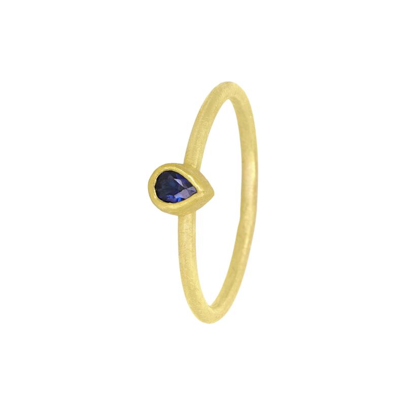 Petra Class Petra Class Faceted Blue Sapphire Gold Drop Stack Ring