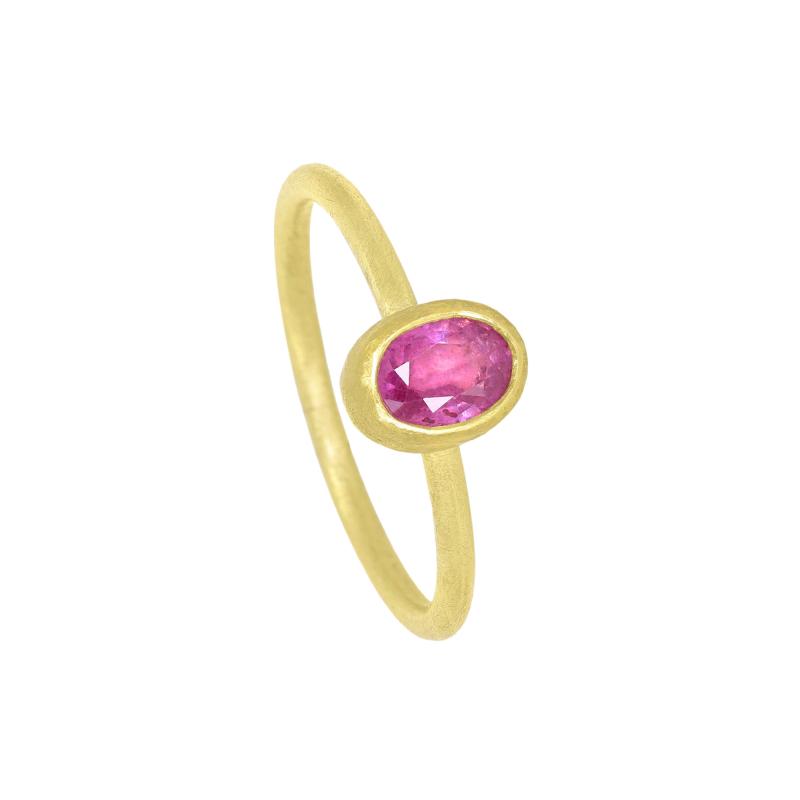 Petra Class Petra Class Faceted Ruby Gold Oval Stack Ring