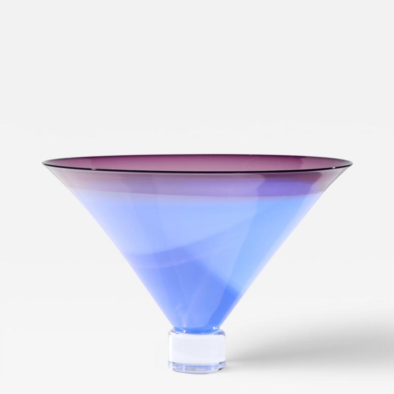 Philip Baldwin Philip Baldwin Monica Guggisberg Mid Century Blue Art Glass Vase