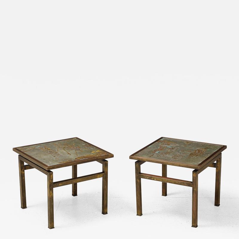 Philip and Kelvin LaVerne Pair of Ming Side Tables by Philip Kelvin LaVerne
