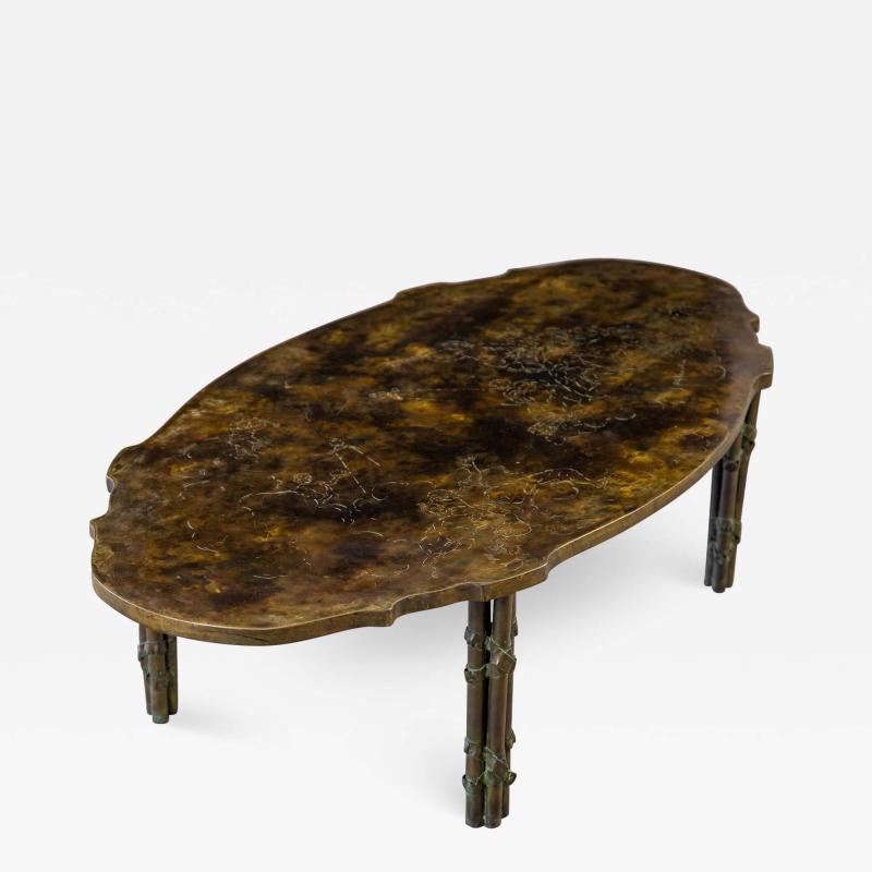 Philip and Kelvin LaVerne Philip And Kelvin Laverne Boucher Coffee Table in Patinated Bronze 1960s