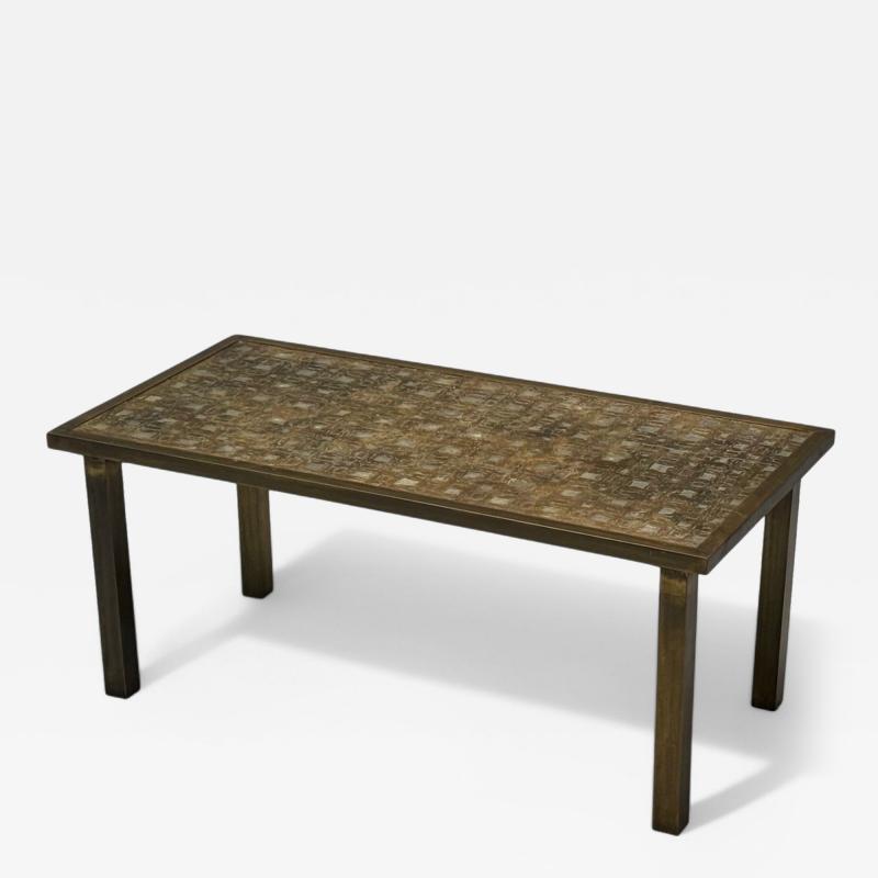 Philip and Kelvin LaVerne Philip Kelvin LaVerne Mid Century Etched Bronze Fantasia Coffee Table 1960s